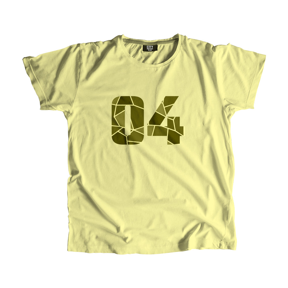 04 Number Men Unisex T-Shirt (Butter Yellow)