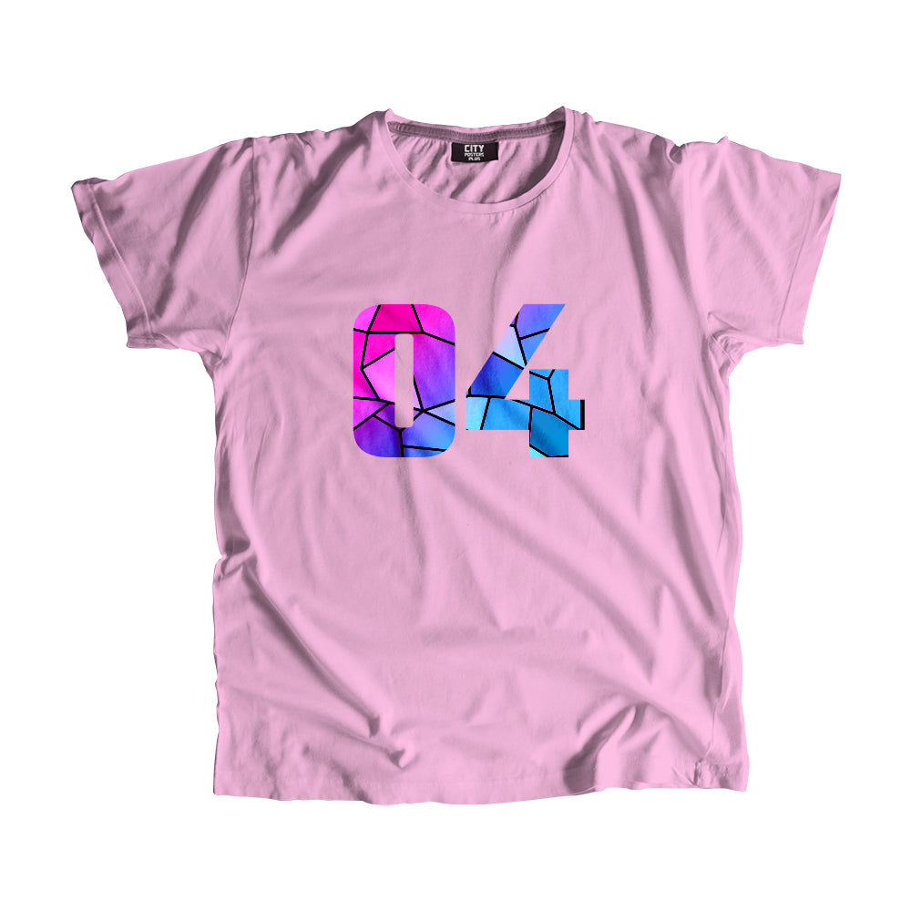 04 Number Men Unisex T-Shirt (Light Pink)