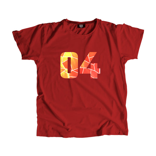 04 Number Men Unisex T-Shirt (Red)