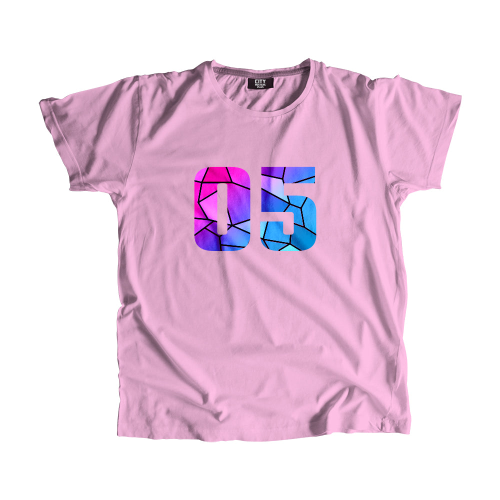 05 Number Men Unisex T-Shirt (Light Pink)