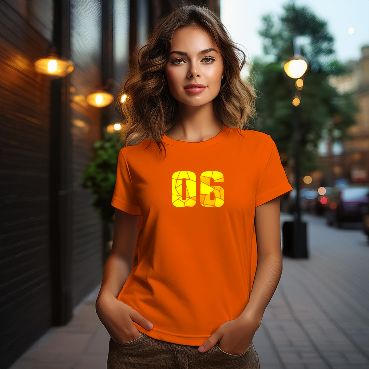 06 Number Women T-Shirt (Orange)