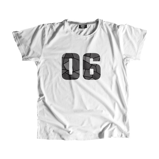 06 Number Men Unisex T-Shirt (White)