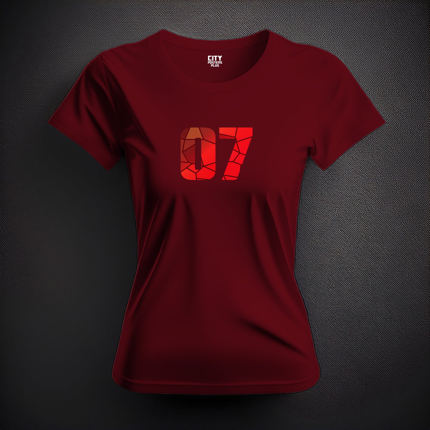 07 Number Women T-Shirt (Maroon)