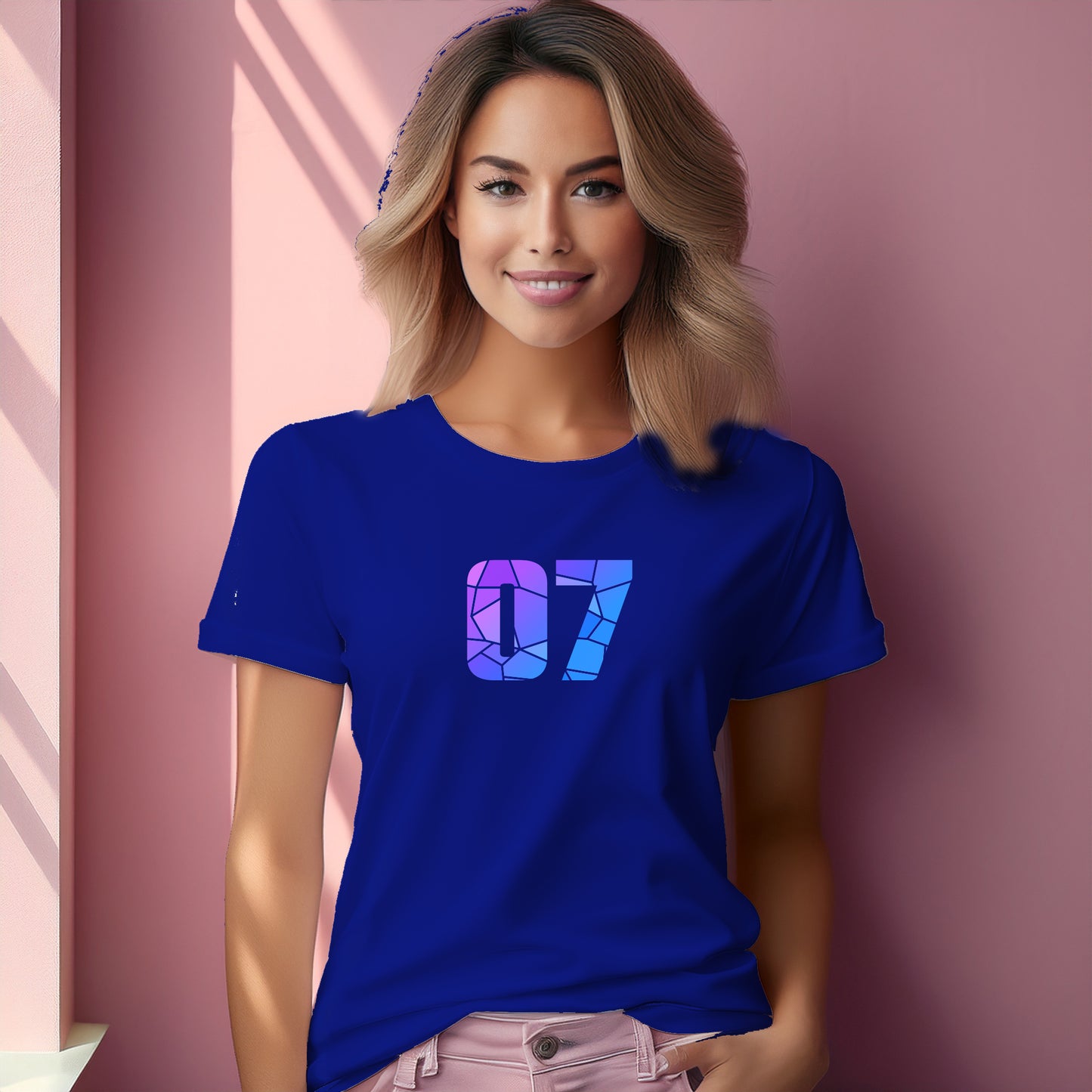 07 Number Women T-Shirt (Royal Blue)