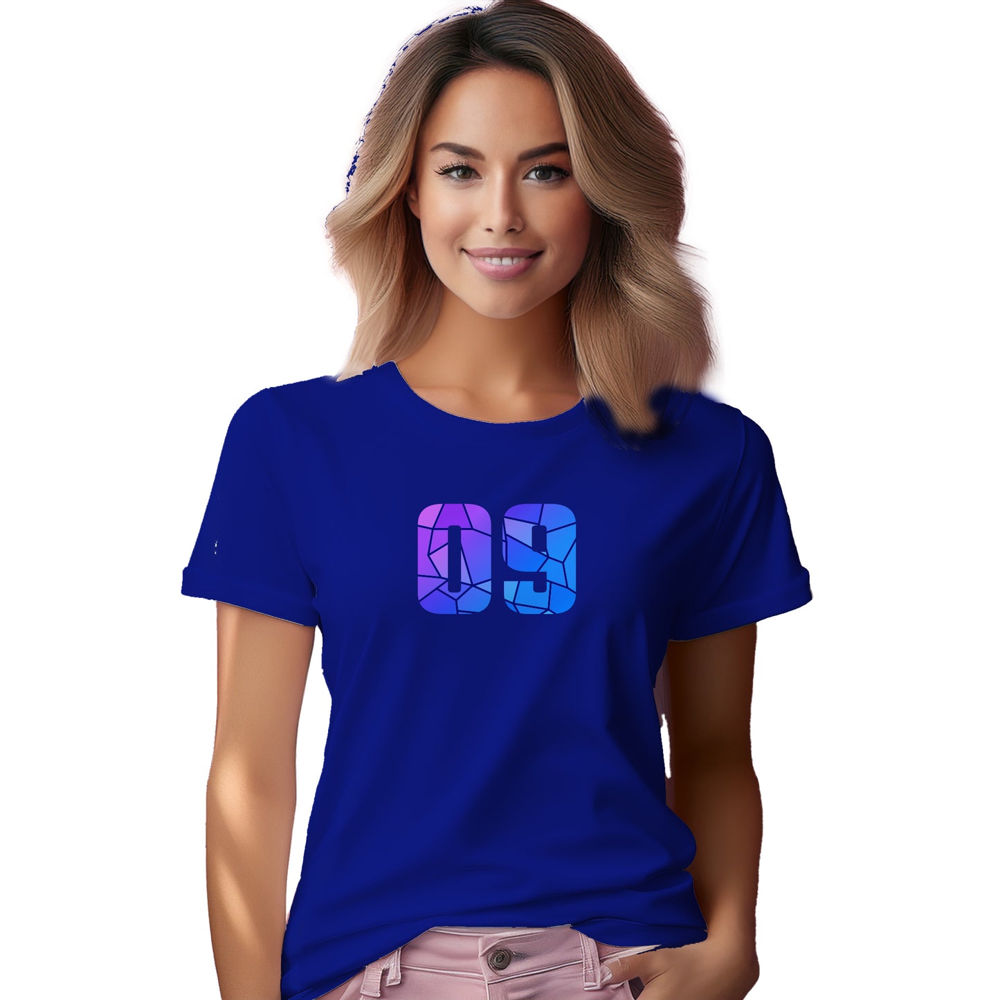 09 Number Women T-Shirt (Royal Blue)