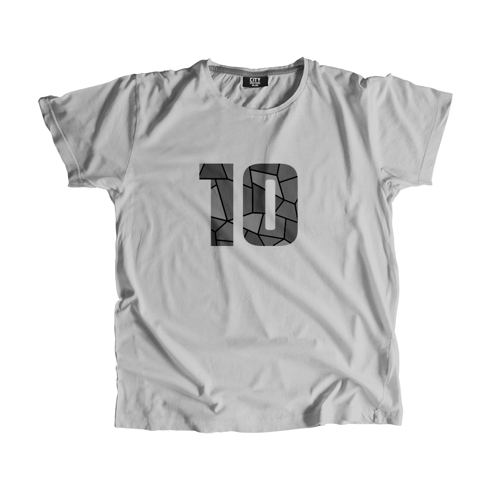10 Number Men Unisex T-Shirt (Melange Grey)