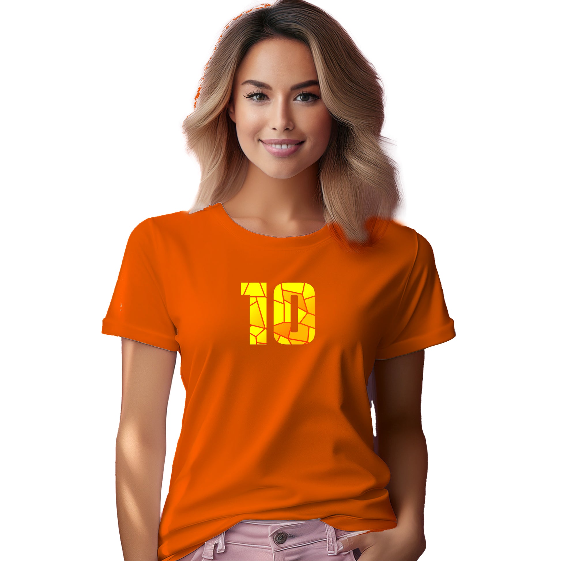 10 Number Women T-Shirt (Orange)