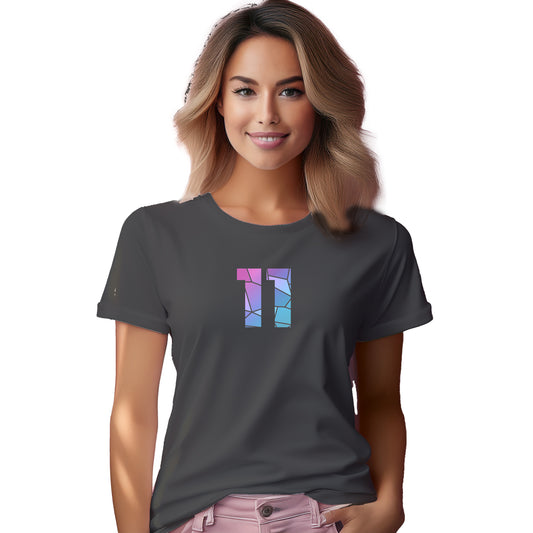 11 Number Women T-Shirt (Charcoal Grey)