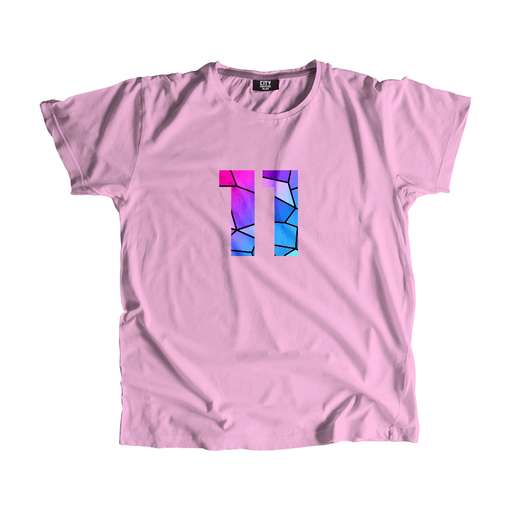 11 Number Men Unisex T-Shirt (Light Pink)