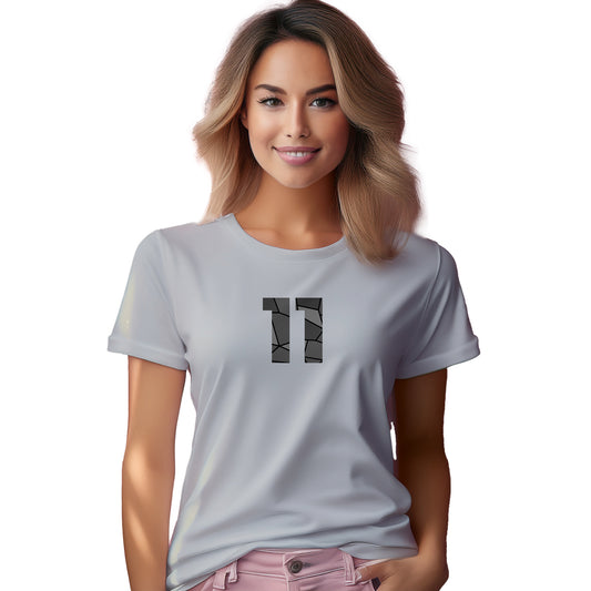 11 Number Women T-Shirt (Melange Grey)
