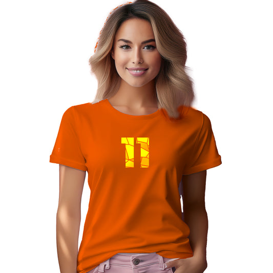 11 Number Women T-Shirt (Orange)