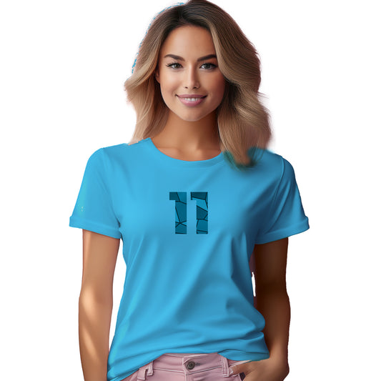 11 Number Women T-Shirt (Sky Blue)