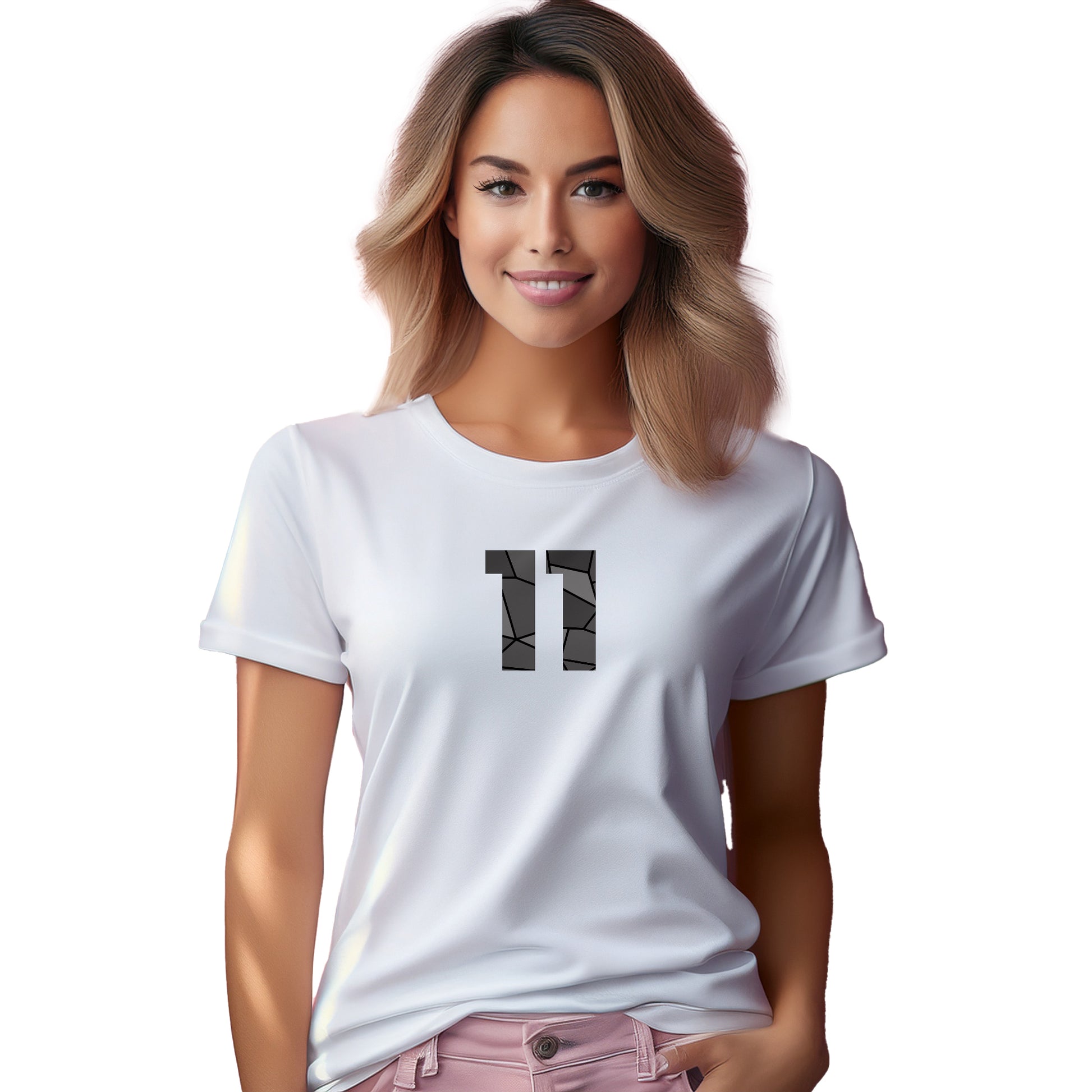 11 Number Women T-Shirt (White)