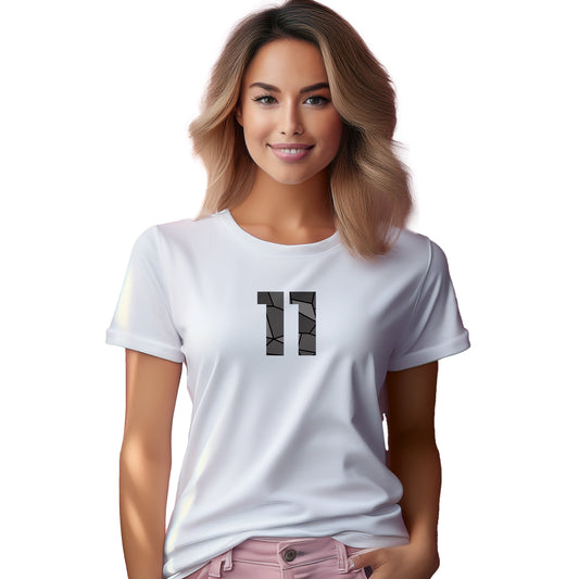11 Number Women T-Shirt (White)