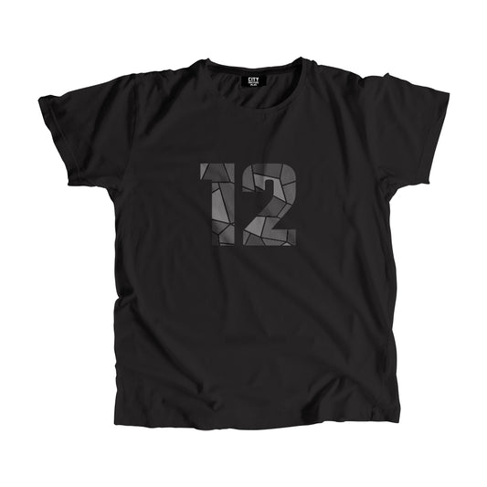 12 Number Men Unisex T-Shirt (Black)