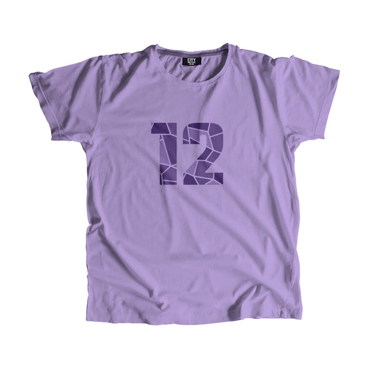 12 Number Men Unisex T-Shirt (Iris Lavender)