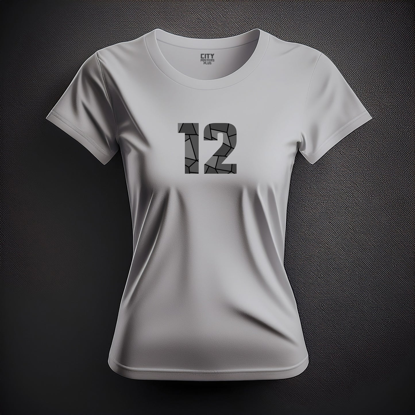 12 Number Women T-Shirt (Melange Grey)