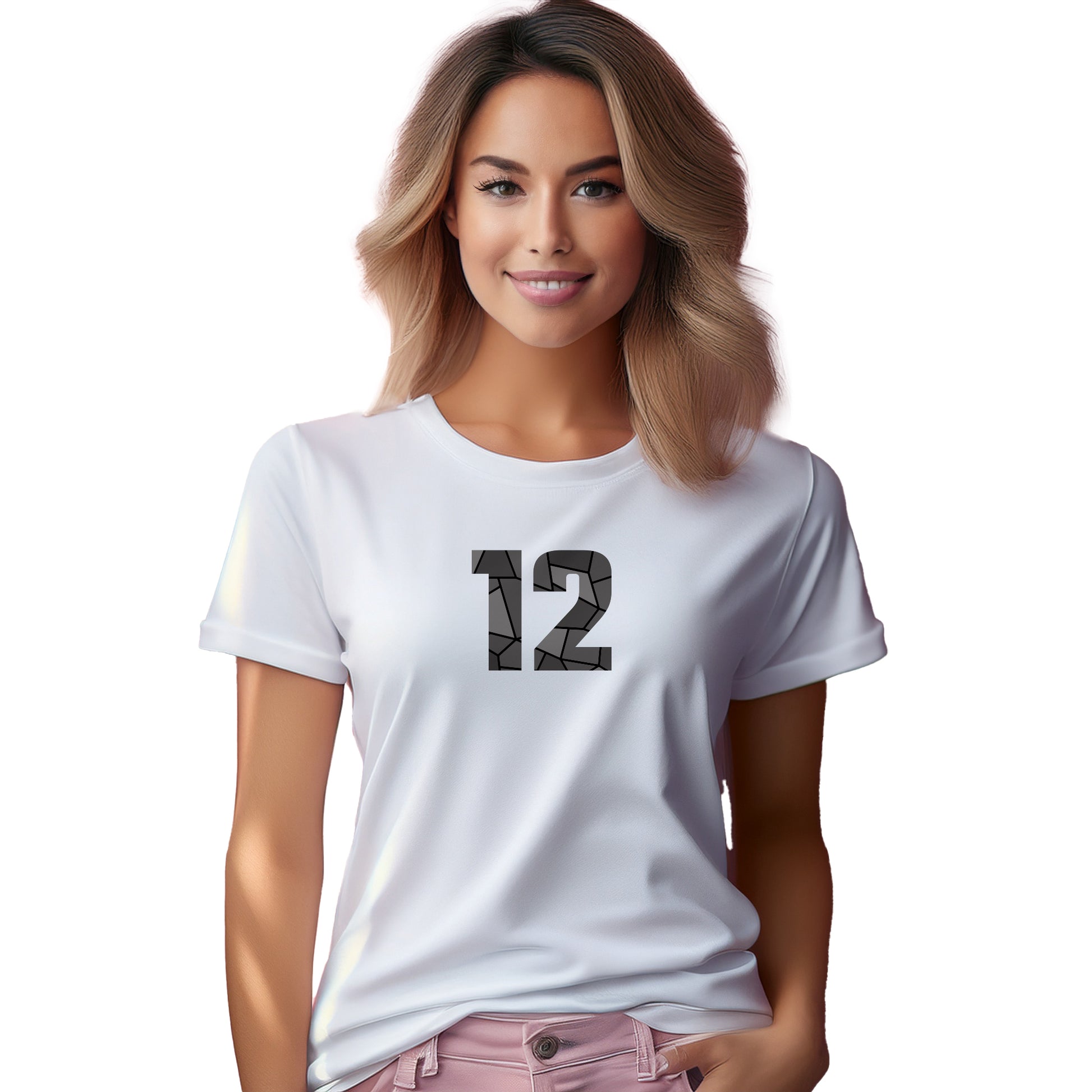 12 Number Women T-Shirt (White)