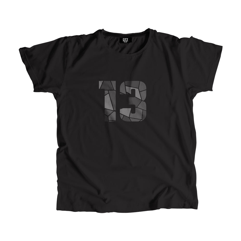 13 Number Men Unisex T-Shirt (Black)