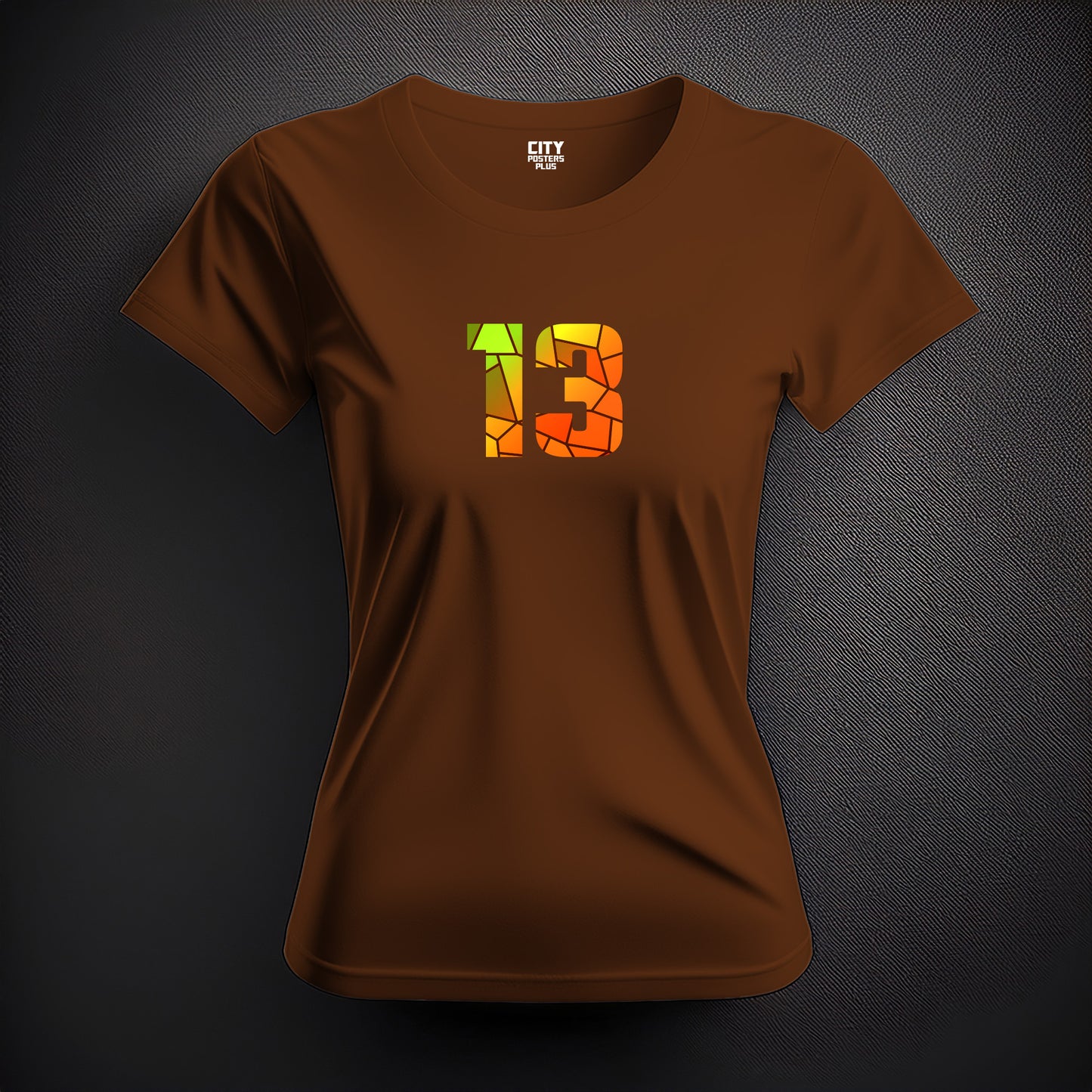 13 Number Women T-Shirt (Brown)