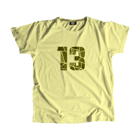 13 Number Men Unisex T-Shirt (Butter Yellow)