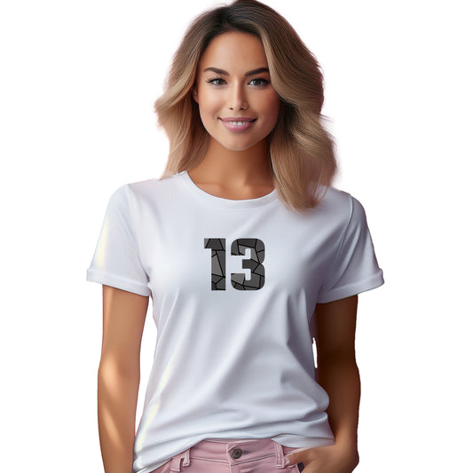 13 Number Women T-Shirt (White)