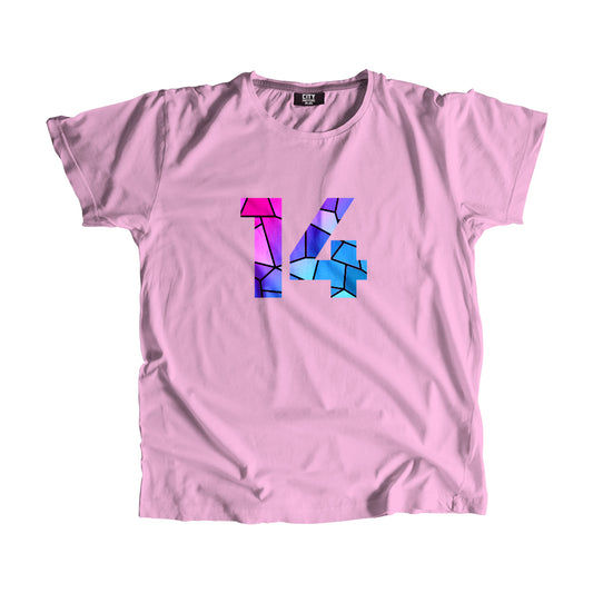 14 Number Men Unisex T-Shirt (Light Pink)