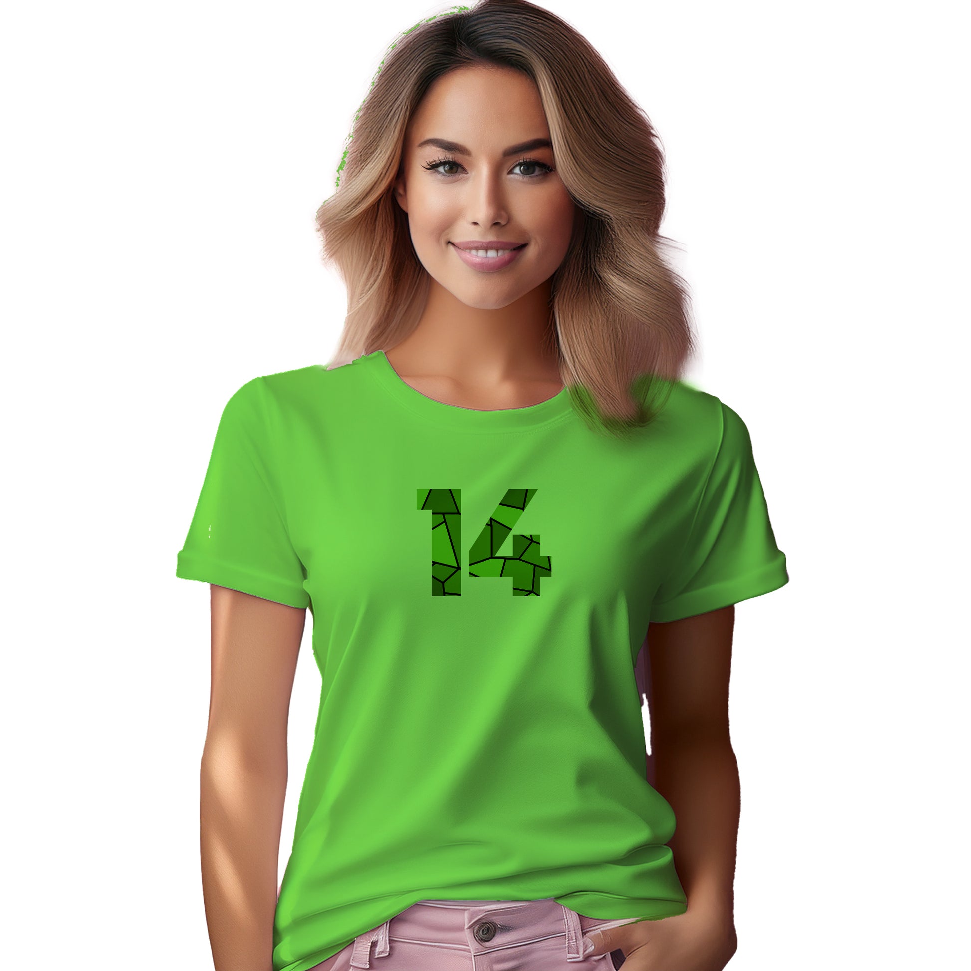 14 Number Women T-Shirt (Liril Green)