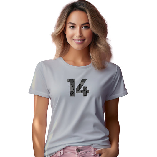 14 Number Women T-Shirt (Melange Grey)
