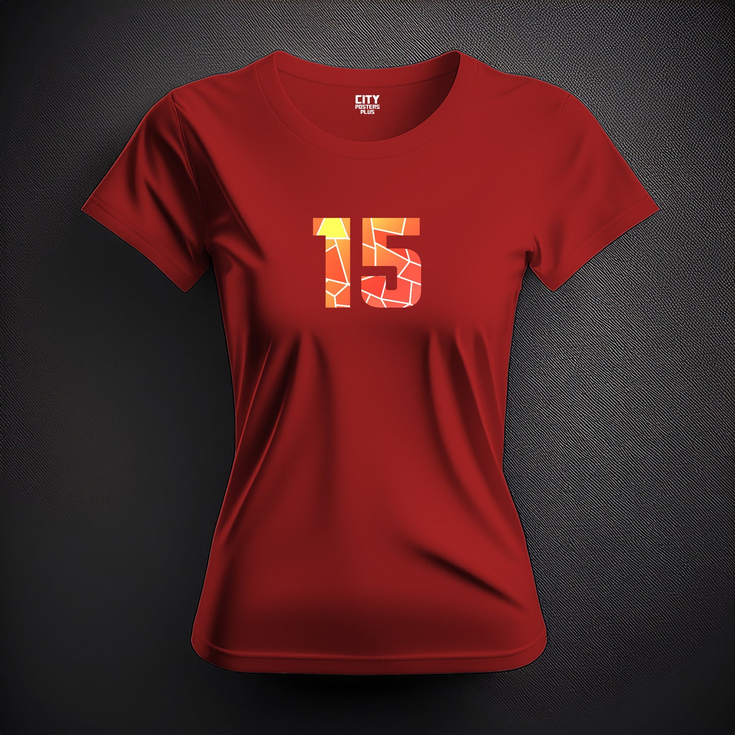 15 Number Women T-Shirt (Red)