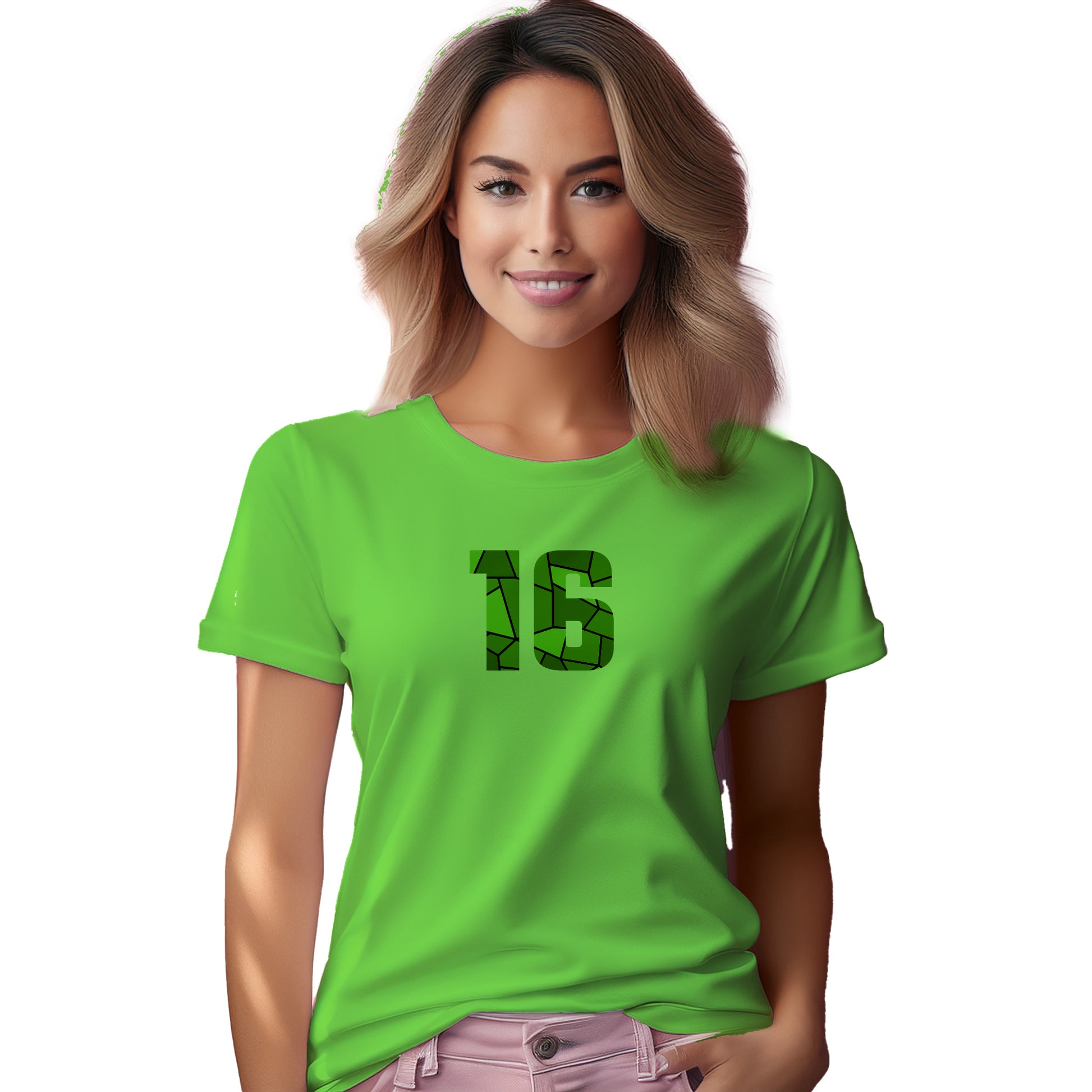 16 Number Women T-Shirt (Liril Green)