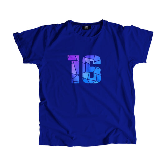 16 Number Men Unisex T-Shirt (Royal Blue)
