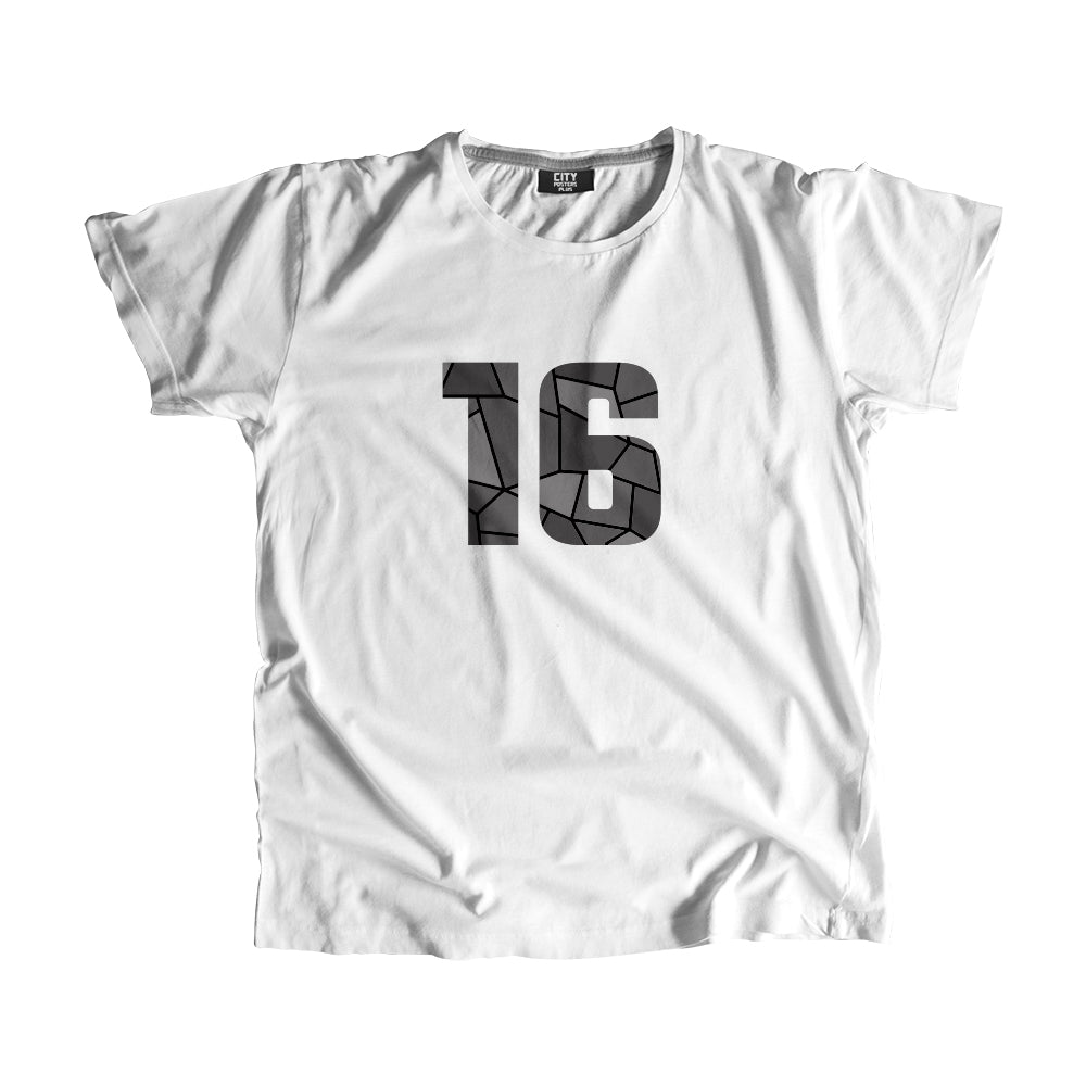 16 Number Men Unisex T-Shirt (White)