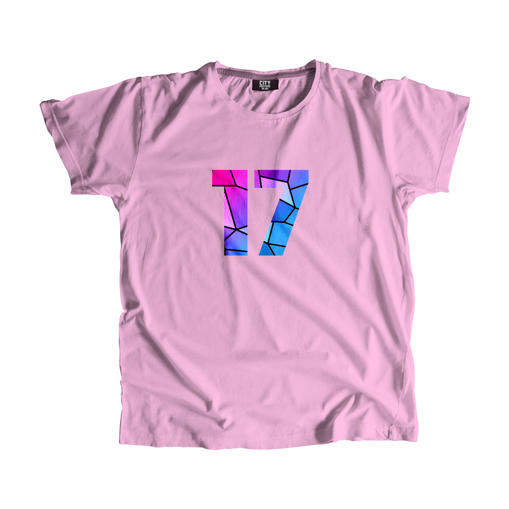 17 Number Men Unisex T-Shirt (Light Pink)