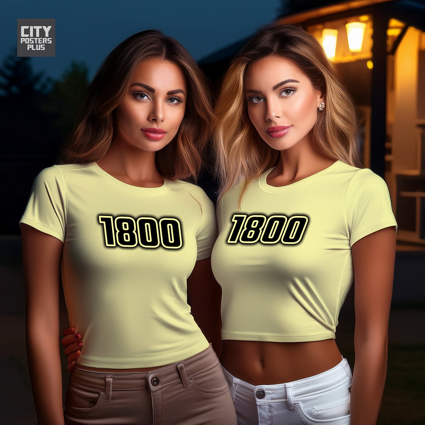 1800 Year Women Crop Top (Butter Yellow)