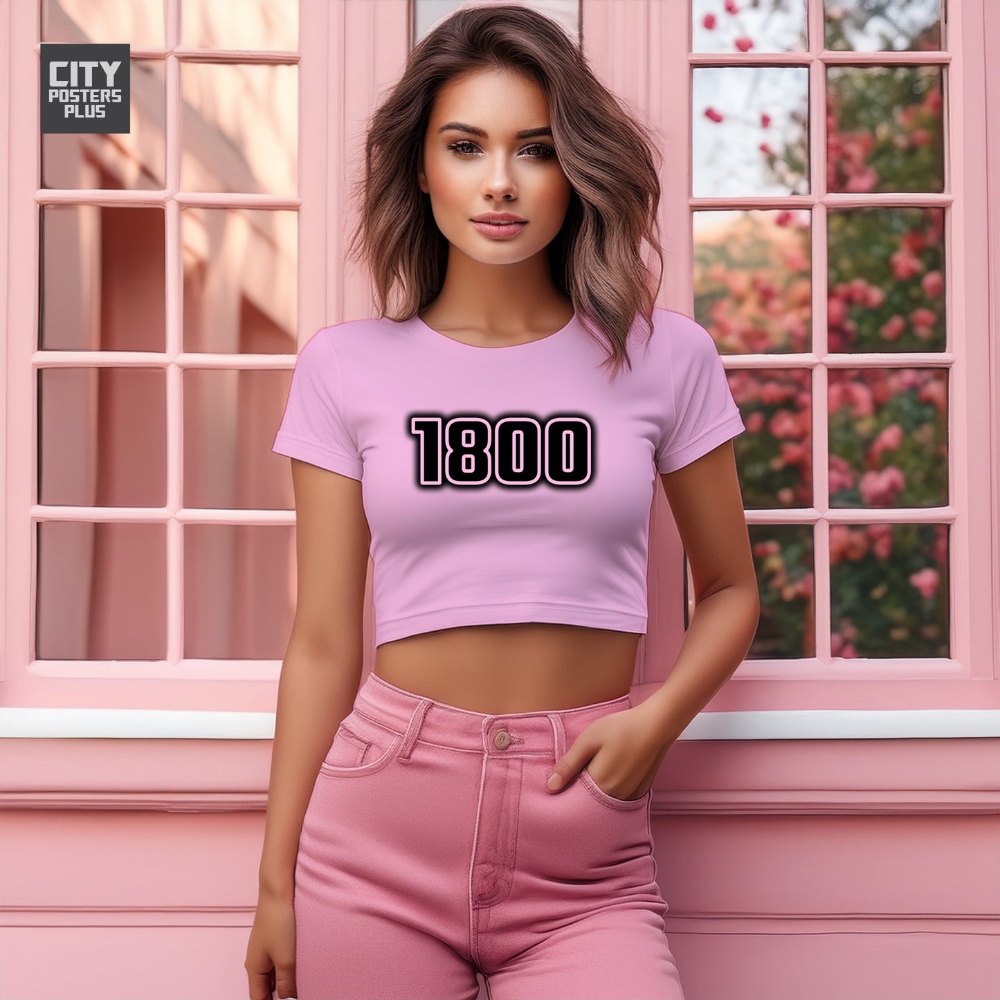 1800 Year Women Crop Top (Light Pink)