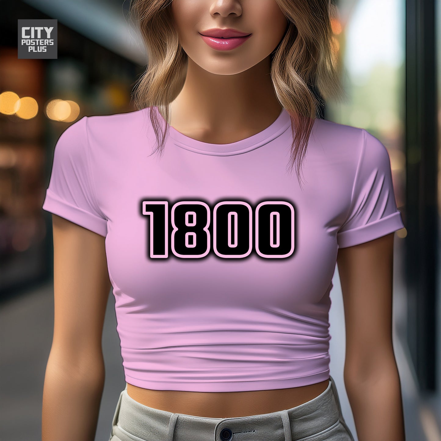 1800 Year Women Crop Top (Light Pink)