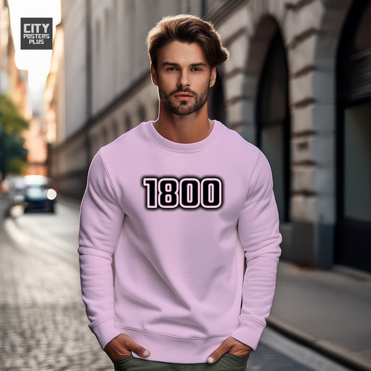1800 Year Men Unisex Sweatshirt (Light Pink)