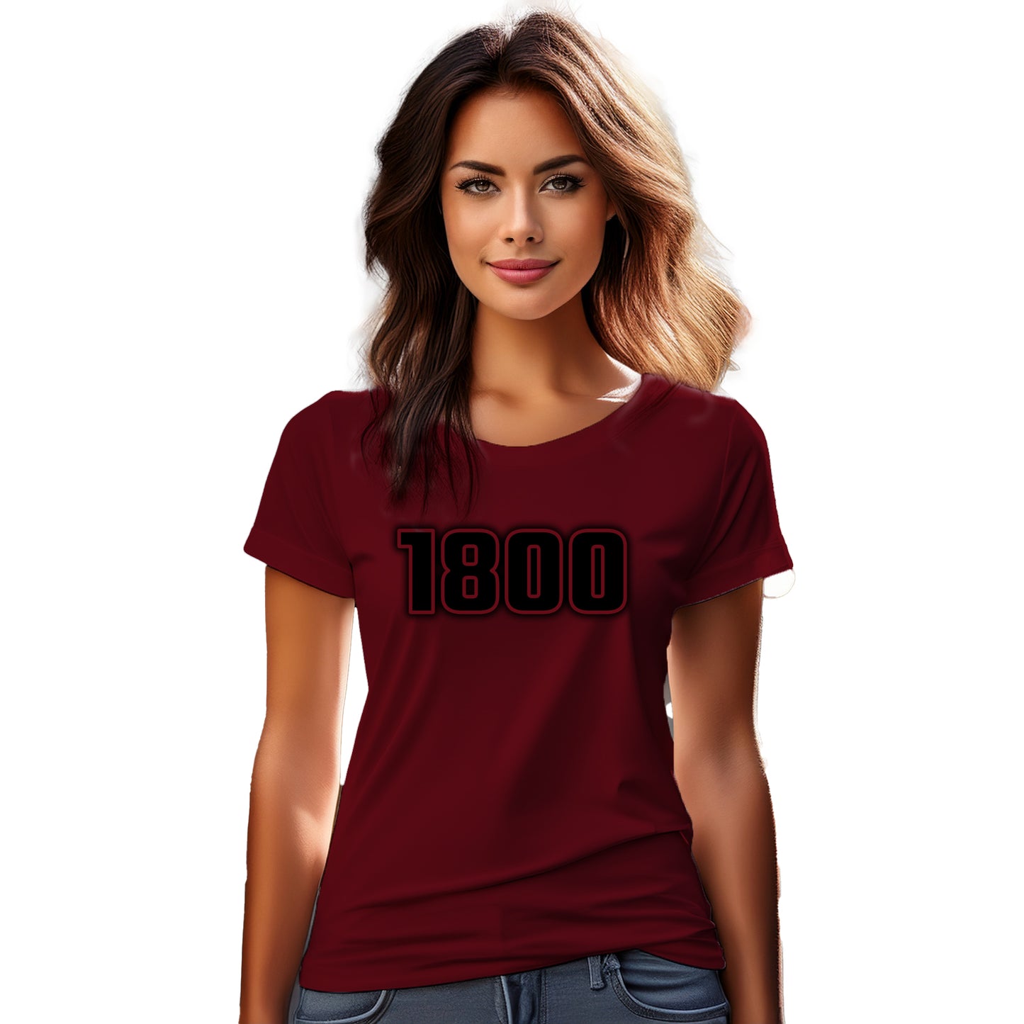 1800 Year Women T-Shirt (Maroon)