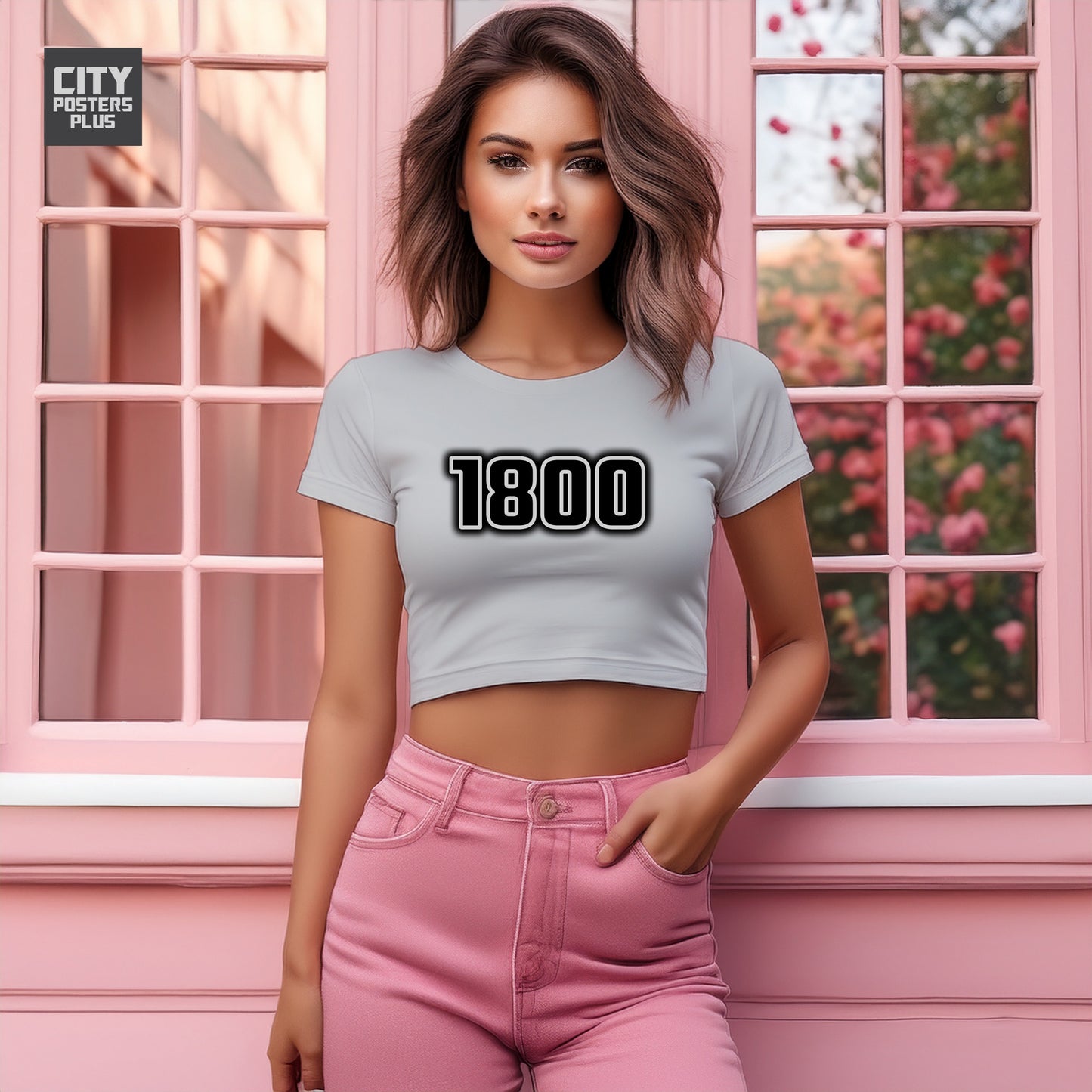 1800 Year Women Crop Top (Melange Grey)