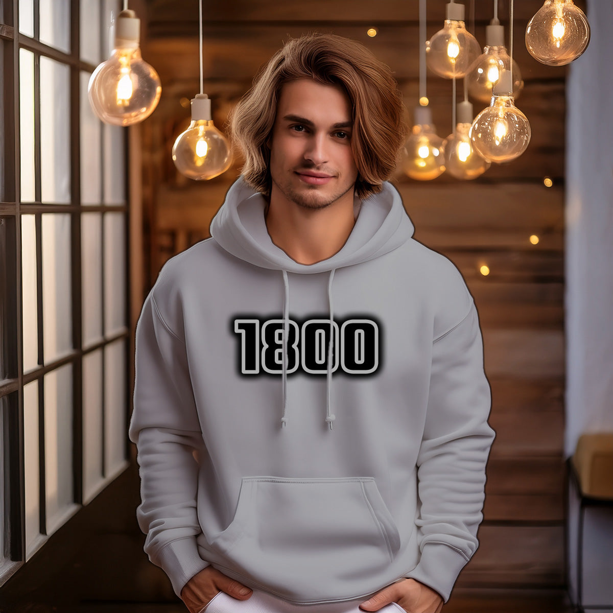 1800 Year Men Unisex Hoodie (Melange Grey)