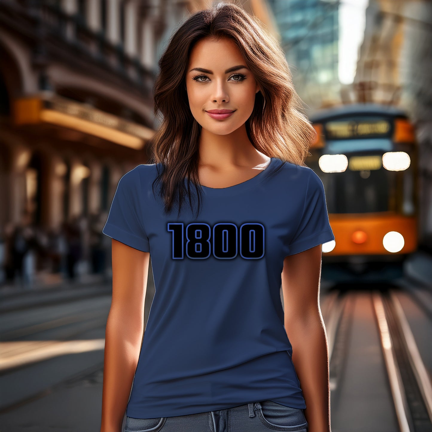 1800 Year Women T-Shirt (Navy Blue)