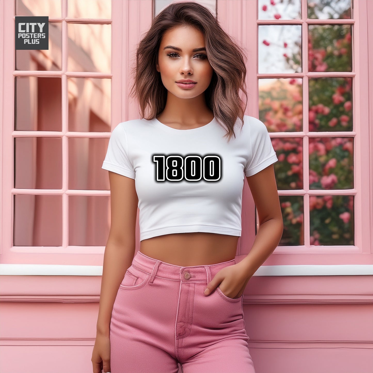 1800 Year Women Crop Top (White)