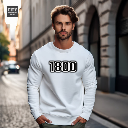 1800 Year Men Unisex Sweatshirt (White)
