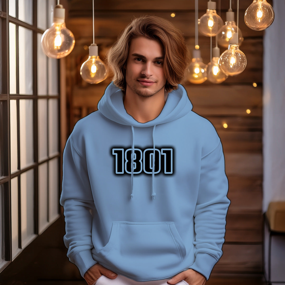 1801 Year Men Unisex Hoodie (Baby Blue)