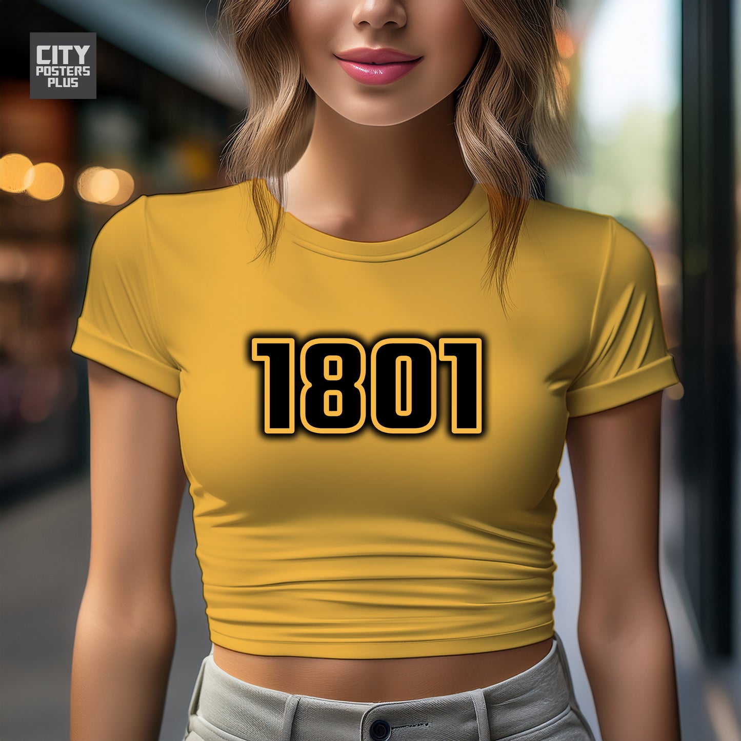 1801 Year Women Crop Top (Golden Yellow)