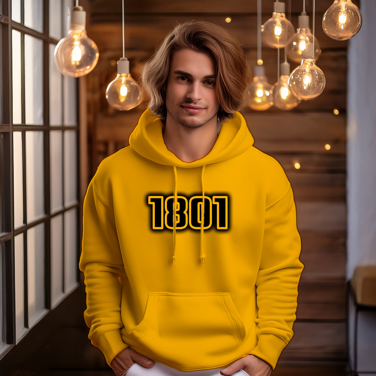 1801 Year Men Unisex Hoodie (Golden Yellow)