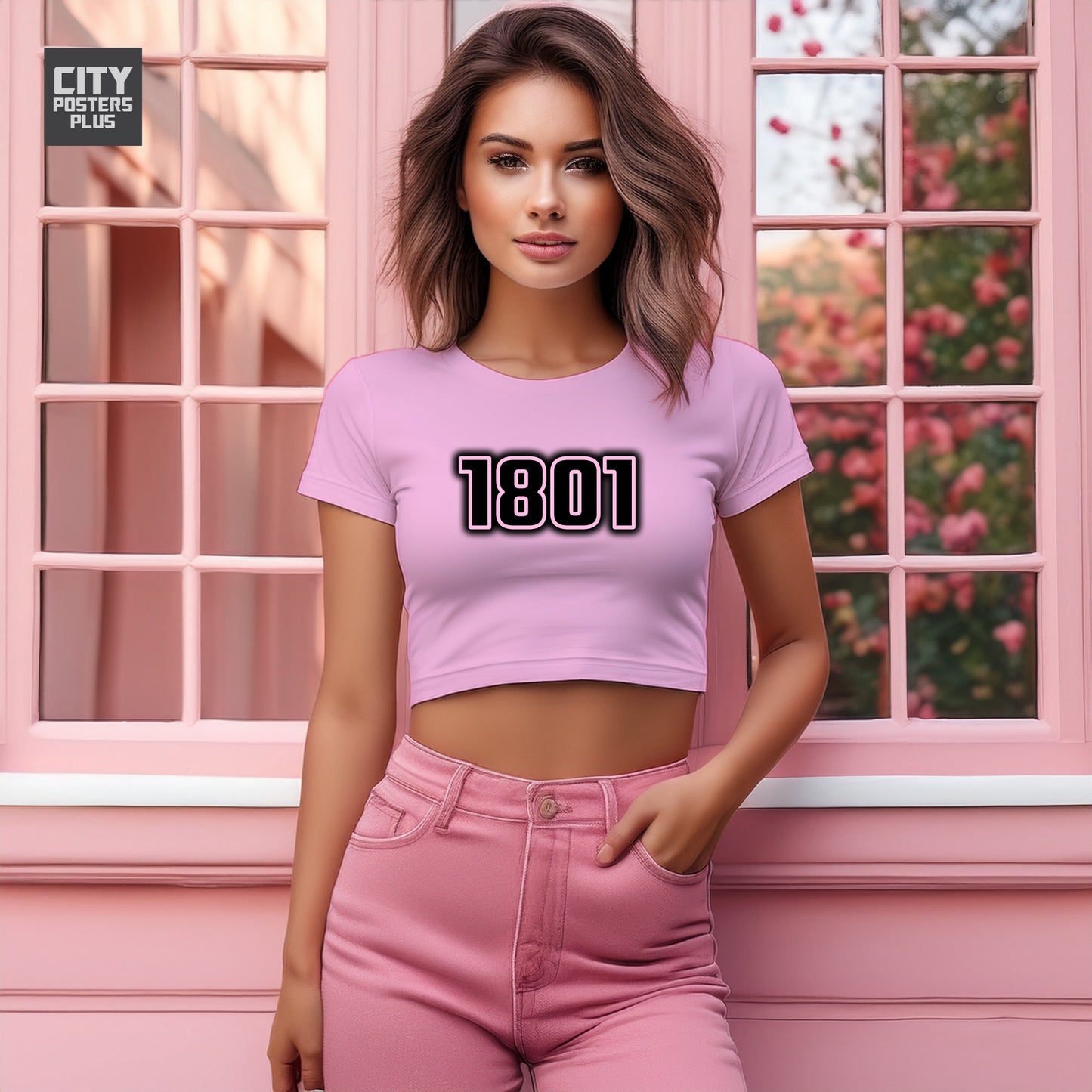 1801 Year Women Crop Top (Light Pink)
