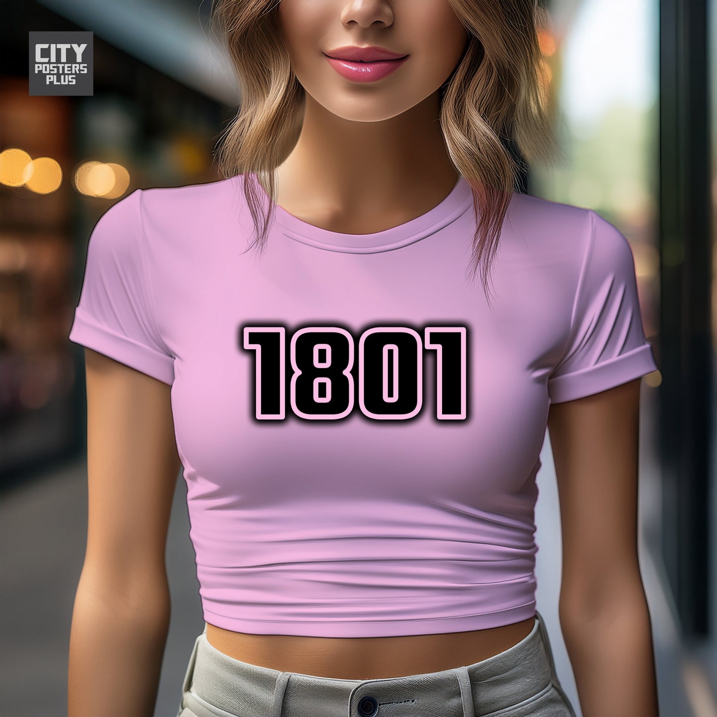 1801 Year Women Crop Top (Light Pink)
