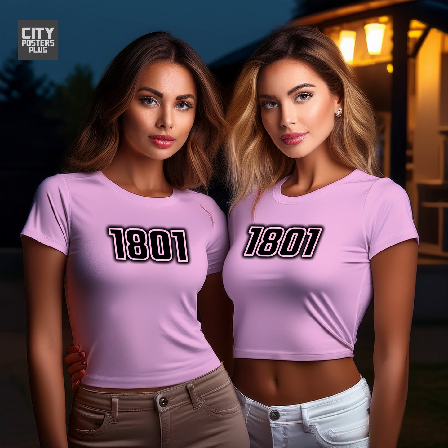 1801 Year Women Crop Top (Light Pink)